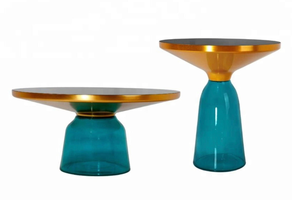 TR45019 Bell Style Glass Coffee Table and Side Table